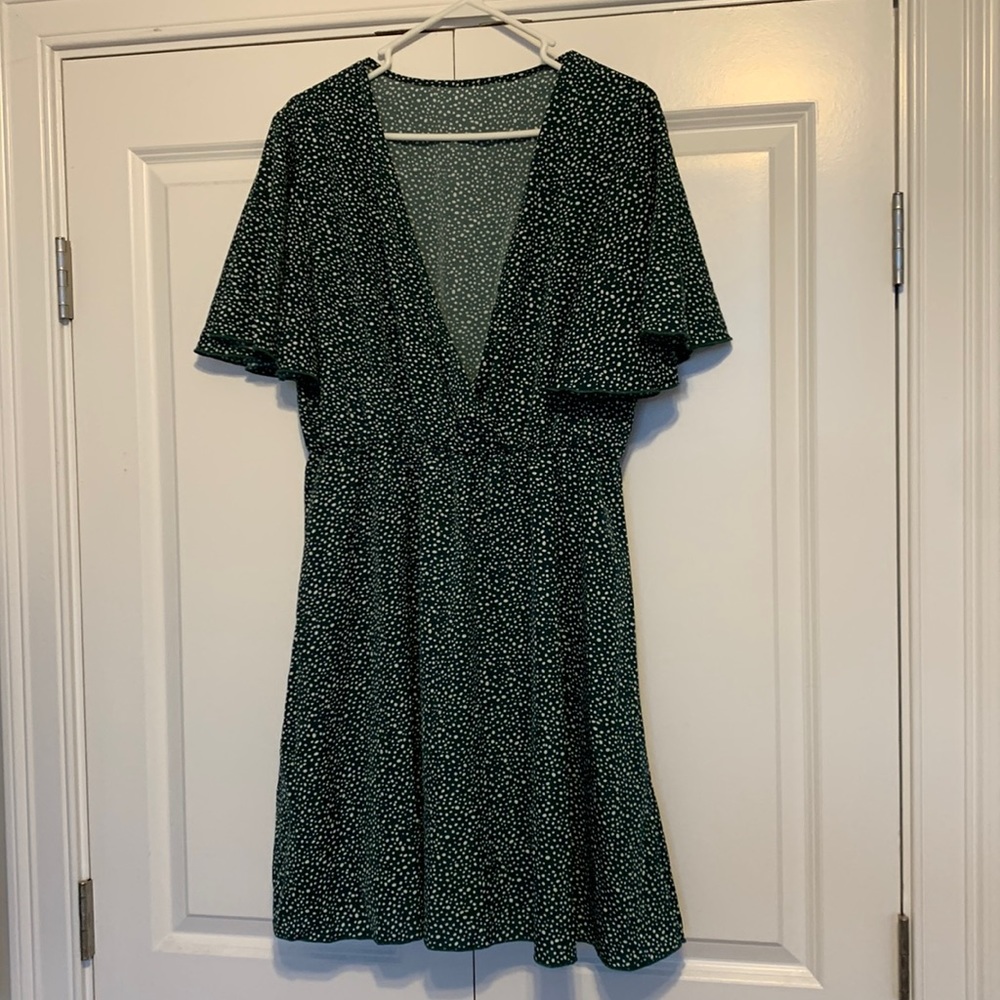 Green and White Polka Dot Dress